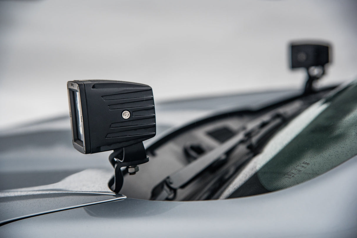 LP Aventure - Hood light brackets (Pair) - 2019-2024 Subaru Forester/ 2022+ Forester Wilderness / 2020-2024 Subaru Outback / 2022+ Outback Wilderness - Roam Overland Outfitters